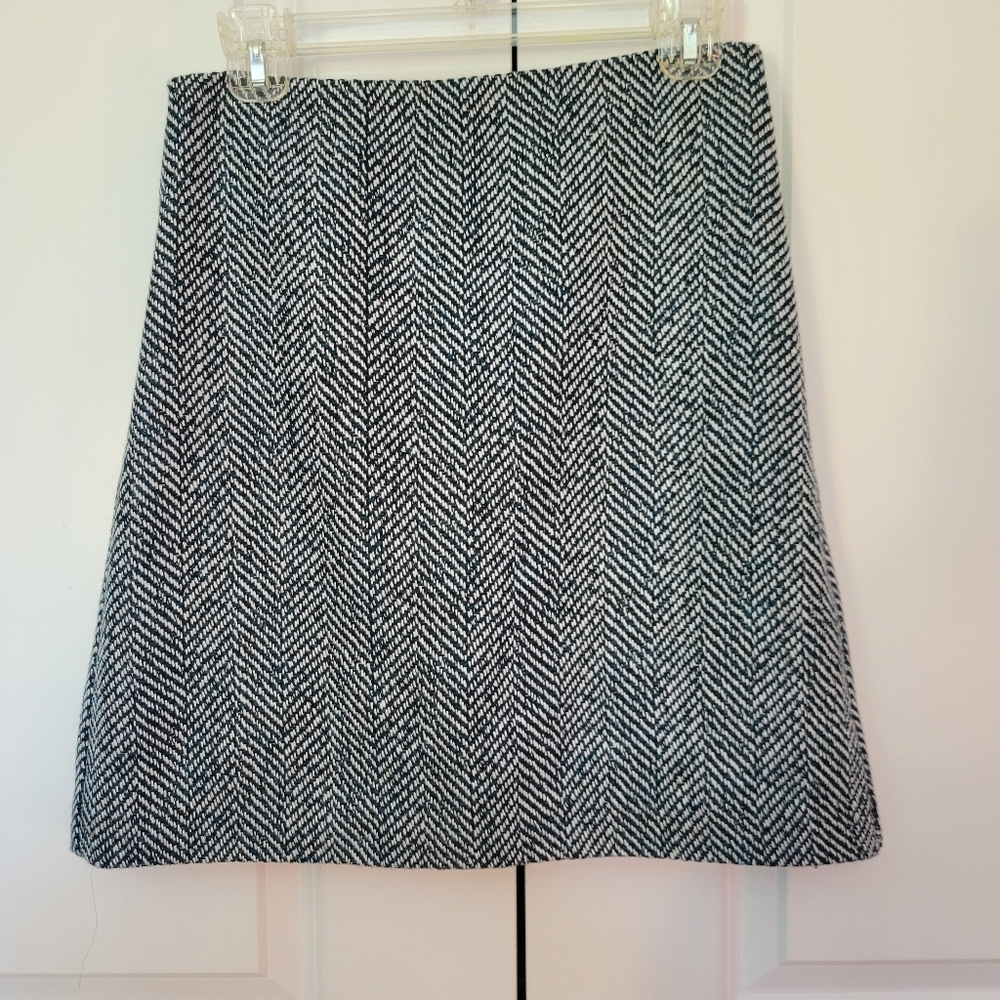Loft Blue Tweed A-Line Skirt